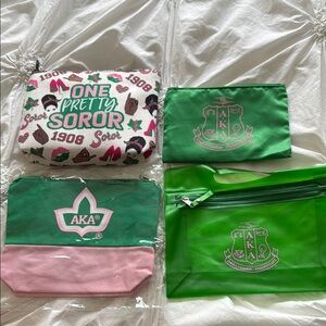 AKA Sorority Cosmetic Bag Set